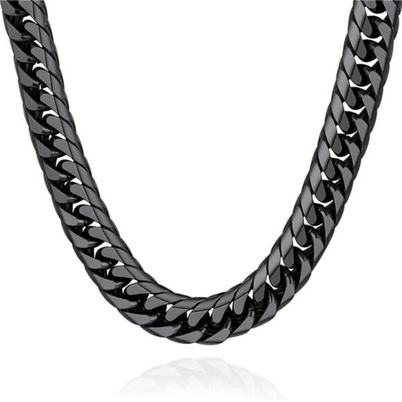 Cool Hip Hop Jewelry Black Plated Chains